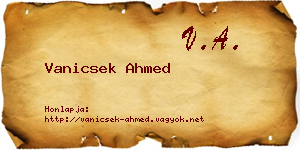 Vanicsek Ahmed névjegykártya
